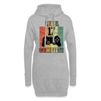 17 Geburtstag 17 Jahre Geschenk lustig 17 Jubiläum - Hoodie-Kleid - Grau meliert - Vorne