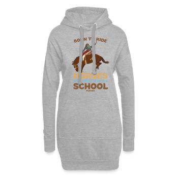 Né pour monter à cheval mais forcé d’aller à l’école - Sweat-shirt à capuche long Femme - gris chiné - Devant