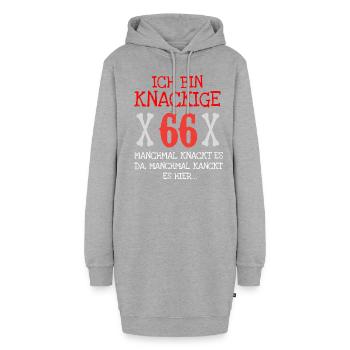 Mit 66 noch frisch und knackig im Alter - Hoodie-Kleid - Grau meliert - Vorne