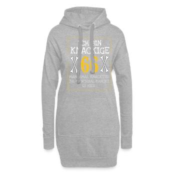 Ich bin zwar 66 fühle mich aber wie 66 - Hoodie-Kleid - Grau meliert - Vorne