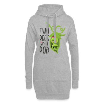 Two Peas in a Pod Valentinstag Verliebt Erbse - Hoodie-Kleid - Grau meliert - Vorne