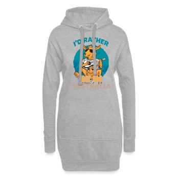 Je préfère être en Australie - Sweat-shirt à capuche long Femme - gris chiné - Devant