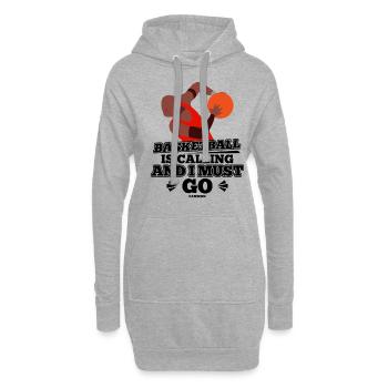 Basketball Is Calling And I Must Go - Hoodie-Kleid - Grau meliert - Vorne