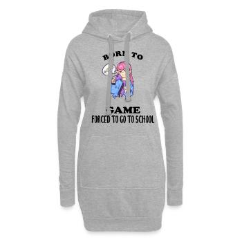Born To Game Forced To Go To School - Hoodie-Kleid - Grau meliert - Vorne
