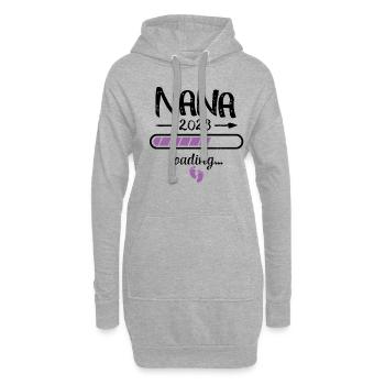 Grand-mère 2023 Chargement Grossesse Naissance grand-mère - Sweat-shirt à capuche long Femme - gris chiné - Devant