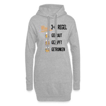 Meine 3G-Regel : Gebraut - Gezapft - Getrunken - Hoodie-Kleid - Grau meliert - Vorne