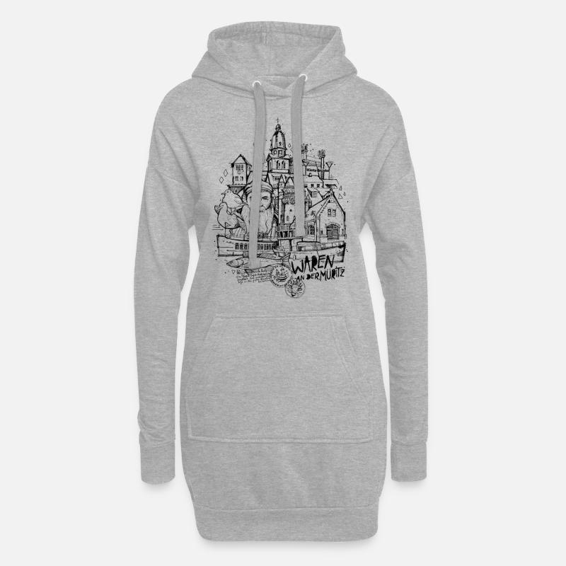 Waren an der Müritz - Hoodie-Kleid - Grau meliert
