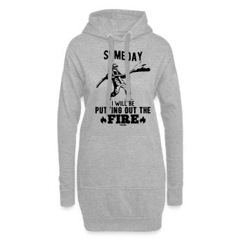 Pompier Pompier Extincteur Enfant - Sweat-shirt à capuche long Femme - gris chiné - Devant