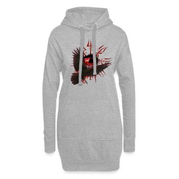Vegvisir Odin avec Hugin et Munin - Vikings - Sweat-shirt à capuche long Femme - gris chiné - Devant