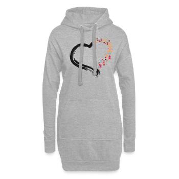 Cheer Cheerleading Heart - Hoodie-Kleid - Grau meliert - Vorne
