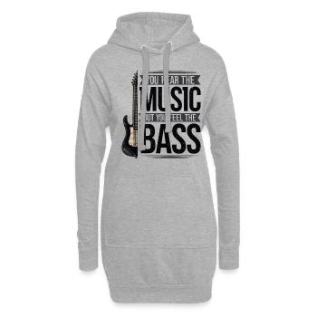Bassiste Musique Bass Guitar Musiciens - Sweat-shirt à capuche long Femme - gris chiné - Devant