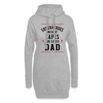 Superheroes Without Capes Are Called Dad Father's - Hoodie-Kleid - Grau meliert - Vorne