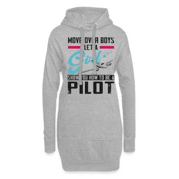 Airplane Pilot Girl Vintage Move - Hoodie-Kleid - Grau meliert - Vorne