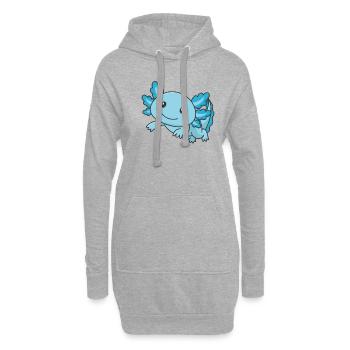Axolotl süße Tiere kawaii Anime lustige Axolotl - Hoodie-Kleid - Grau meliert - Vorne