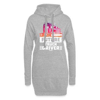 Future Truck Driver - Hoodie-Kleid - Grau meliert - Vorne