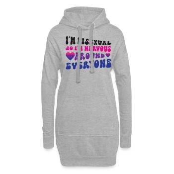 Bisexual Bi Pride Flag I'M - Hoodie-Kleid - Grau meliert - Vorne