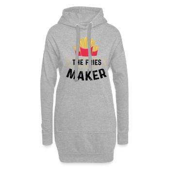 Pommes Frittes Macher Grillen Papa BBQ Fritten - Hoodie-Kleid - Grau meliert - Vorne
