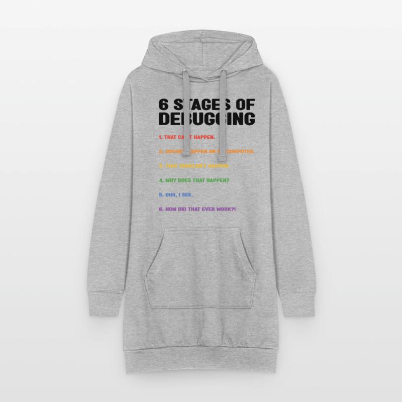 6 Stages Of Debugging Coder Programmer Software De Hoodie-Kleid