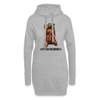 Allons Zelenskyi stand avec l’Ukraine - Sweat-shirt à capuche long Femme - gris chiné - Devant