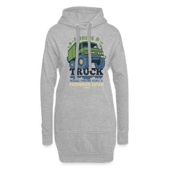 I Drive A Truck Because Punching People Is Frowned - Hoodie-Kleid - Grau meliert - Vorne