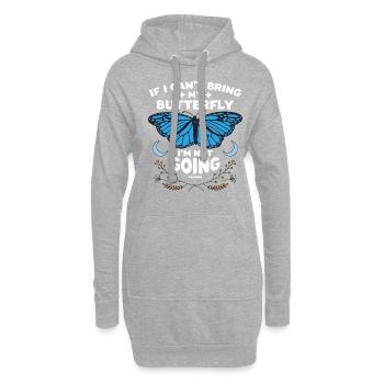 Si je ne peux pas apporter mon papillon, je ne vais pas - Sweat-shirt à capuche long Femme - gris chiné - Devant