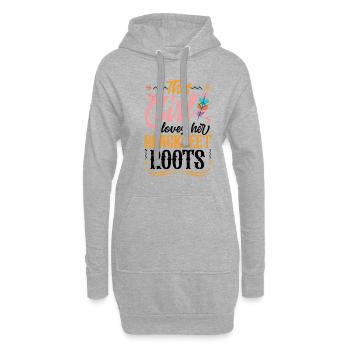 Une fille aime ses racines pieds-noirs - Sweat-shirt à capuche long Femme - gris chiné - Devant