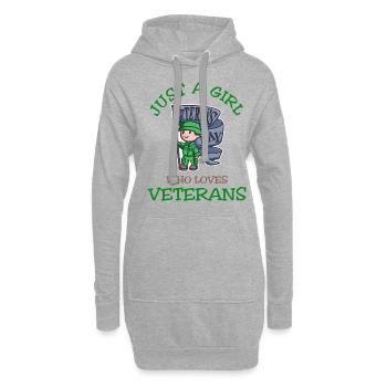 Just A Girl Who Loves Veterans Day - Hoodie-Kleid - Grau meliert - Vorne