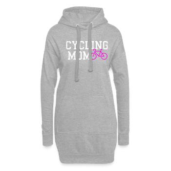 maman cycliste - Sweat-shirt à capuche long Femme - gris chiné - Devant