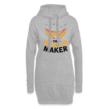 Hot Dog Maker Grill Papa BBQ Hot Dog - Sweat-shirt à capuche long Femme - gris chiné - Devant