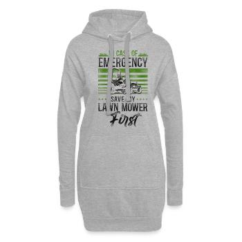 Lawn Mower Mowing Dad Father - Hoodie-Kleid - Grau meliert - Vorne
