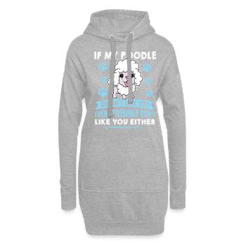 Hunde Pudel Design für Hundeliebhaber - Hoodie-Kleid - Grau meliert - Vorne