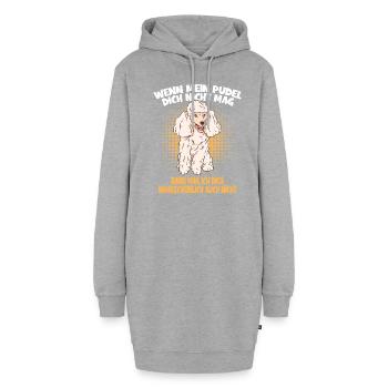 Hunde Pudel Design für Hundeliebhaber - Hoodie-Kleid - Grau meliert - Vorne