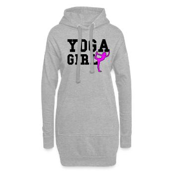 fille de yoga - Sweat-shirt à capuche long Femme - gris chiné - Devant