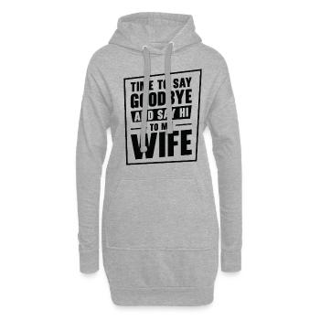 Célibataire Fiancé Mariage Épouse Anniversaire de mariage - Sweat-shirt à capuche long Femme - gris chiné - Devant