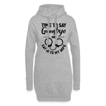Célibataire Fiancé Mariage Épouse Anniversaire de mariage - Sweat-shirt à capuche long Femme - gris chiné - Devant