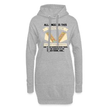Cadeau de nourriture sandwich de jour et de nuit FastFood - Sweat-shirt à capuche long Femme - gris chiné - Devant