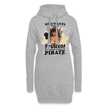 Qui veut être une princesse quand vous pouvez être un pirate - Sweat-shirt à capuche long Femme - gris chiné - Devant