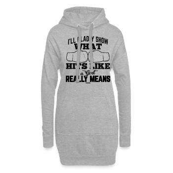Boxkampf Mädchen Boxsport Geschenk - Hoodie-Kleid - Grau meliert - Vorne