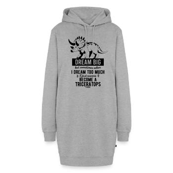 Triceratops Dino dit enfants - Sweat-shirt à capuche long Femme - gris chiné - Devant
