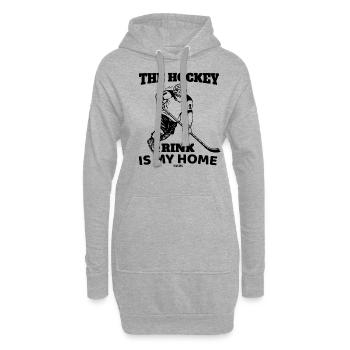Hockey sur glace disant patinoire Sports de glace - Sweat-shirt à capuche long Femme - gris chiné - Devant