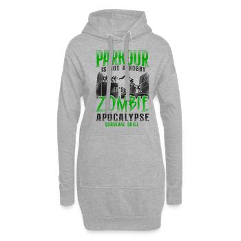 Parkour Free Running Traceur - Sweat-shirt à capuche long Femme - gris chiné - Devant