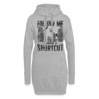 Parkour Free Running Traceur - Sweat-shirt à capuche long Femme - gris chiné - Devant
