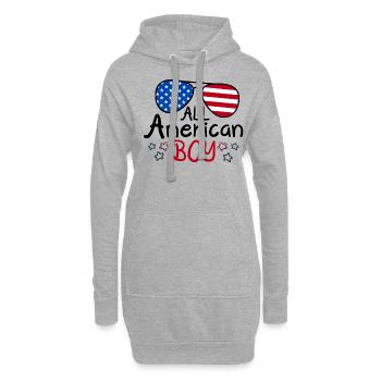 All American Boy 4th of July - Hoodie Dress - heather grey - Front