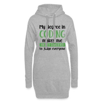 My Degree In Coding Makes Me Highly Qualified To J - Hoodie-Kleid - Grau meliert - Vorne