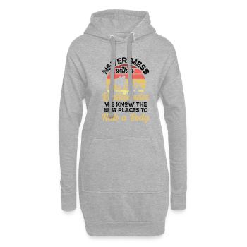 Ne jouez jamais avec un Rockhounder - Sweat-shirt à capuche long Femme - gris chiné - Devant