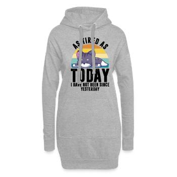 Fatigué Dictons drôles Chaton paresseux Animal de compagnie Chat - Sweat-shirt à capuche long Femme - gris chiné - Devant