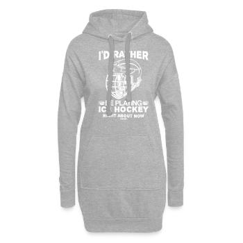 Eishockey Maske cooler Spruch - Hoodie-Kleid - Grau meliert - Vorne