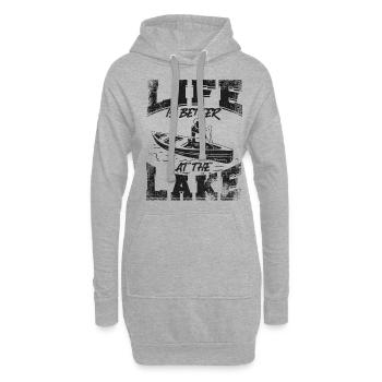 Canoe Canoeing Vintage Life Is - Hoodie-Kleid - Grau meliert - Vorne