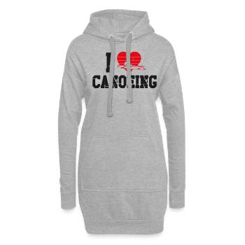 Canoe Canoeing Heart Vintage I - Hoodie-Kleid - Grau meliert - Vorne