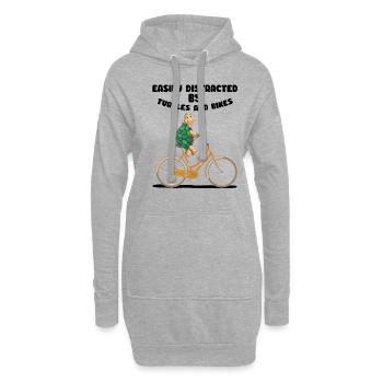 Schildkröten Und Fahrräder Fahrrad Meeresbiologe - Hoodie-Kleid - Grau meliert - Vorne